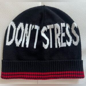NWOT ZARA “DON’T STRESS” knit cap. O/S